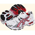 Asics Gel-Nimbus 10  (TN890) WHITE/FLAME/SCARLET (0127) for WOMEN