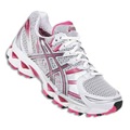 ASICS GEL-NIMBUS 12 T095N WHITE/TITANIUM/RASPBERRY (0197) for WOMEN FREE SHIPPING (USA ORDERS ONLY)