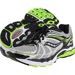 Saucony ProGrid Hurricane 13 Mens Running Silver, Black, Citron 20113-2