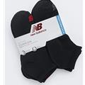 New Balance Performance Men's Cushion Quarter Black 6-Pack NBM201QT01Blk