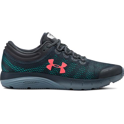 Under Armour Bandit 5 Mens Running Shoe in Wire, Ash Grey, Beta Red 3021947-403