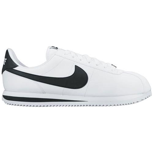 nike cortez basic leather black white