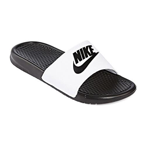 men's nike benassi slides white