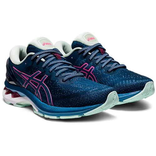asics running shoes pink and blue