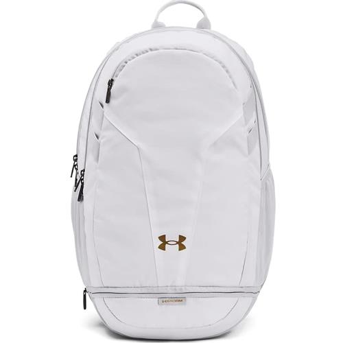 Under Armour Hustle 5.0 Backpack White Metallic Gold 1364182-100