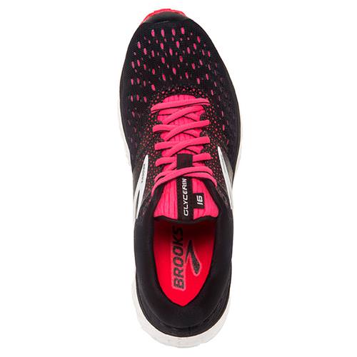 Women's Brooks Glycerin 16 Running Athletic Shoes White Grey Black Purple 