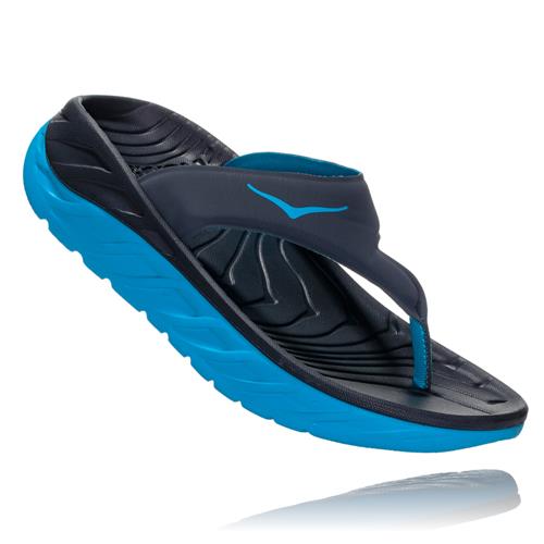 Hoka One One Ora Recovery Flip 2 Womens Ebony, Dresden Blue 1099676 EDNB