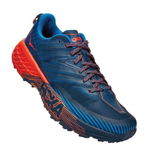 Hoka One One Speedgoat 4 Men's Trail Majolica Blue, Mandarin Red 1106525 MBMR