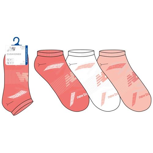 New Balance Performance Cushion No Shows Tahitian/Pink 3-Pack LAS00823