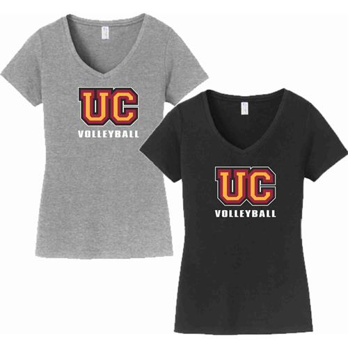 Ursinus Volleyball Port & Company Ladies Fan Favorite Short Sleeve V-Neck Tee LPC450VUV