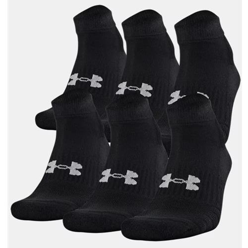 Under Armour Training Black Cotton No Show 6-Pack Socks 1346786-001