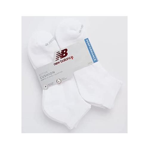 New Balance Performance Men's Cushion Quarter White 6-Pack NBM201QT01Wht