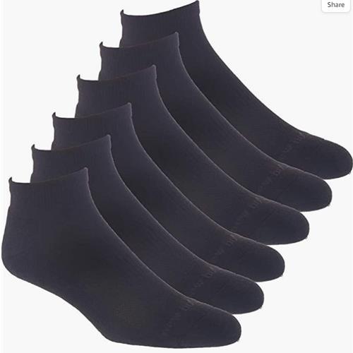 New Balance Performance Men's Low Cut Black 6-Pack NBM201LC01BLK