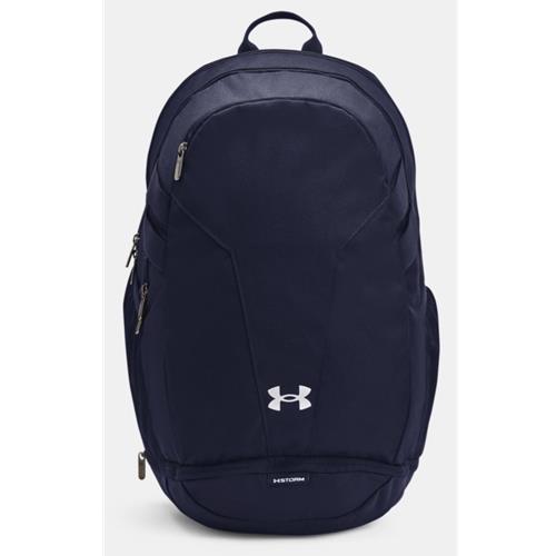 Under Armour Hustle 5.0 Backpack Midnight Navy, Metallic Silver 1364182-410