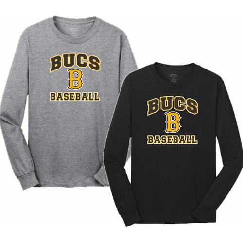 Bucs Baseball 2023 S Port & Company Long Sleeve Core Cotton Tee PC54LSIBB23