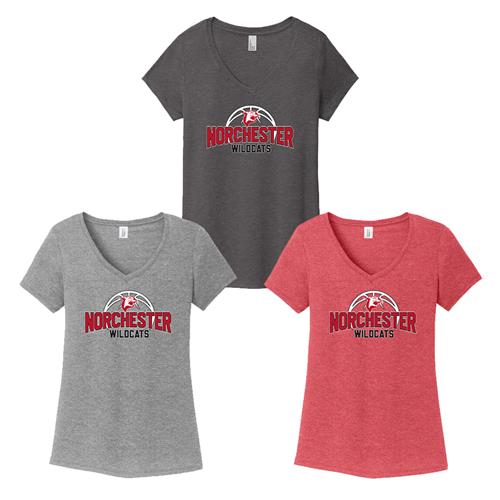 Norchester Wildcats Basketball S District Made Ladies Perfect Tri V-Neck Tee DM1350LNWB