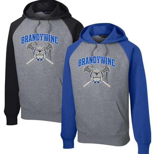 Brandywine Lacrosse 2024 S Sport-Tek Raglan Colorblock Hooded Sweathshirt ST267BL24