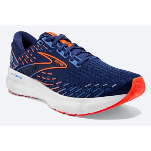 Brooks Glycerin 20 Men's Running Blue Depths, Palace Blue, Orange 1103821D444