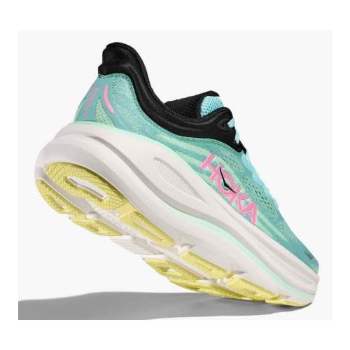 Hoka One One Bondi 9 Women's Wide D Blue Spark, Mint Fluorite