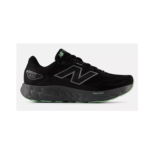 New Balance Fresh Foam 680v8 Men's Waterproof Wide 4E Running Shoe Black, Lab Green M680WBK8