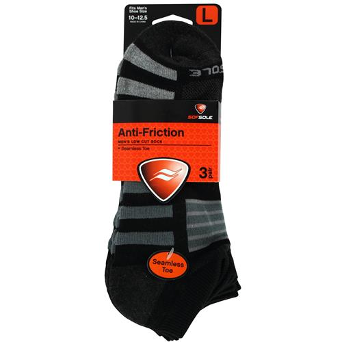 SofSole Anti-Friction Sock Mens Assorted Colors 6 Pair Pack 85189