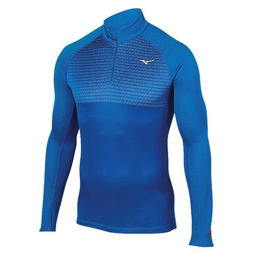 Mizuno Breath Thermo Men's Double Knit Half-Zip Skydiver Blue 421465.6S6S