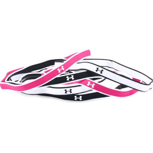 Under Armour Womens UA Mini Headband 6-Pack in Black, Sky Pink, White 1286016-002