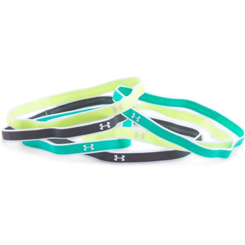 Under Armour Womens UA Mini Headband 6-Pack in Pale Moonlight, Absinthe Green, White 1286016-911