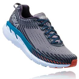 Hoka One One Clifton 5 Men's Wide EE Frost Gray, Ebony 1093757 FGEB