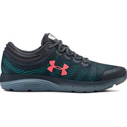 Under Armour Charged Bandit 5 Mens Running Shoe in Wire, Ash Grey, Beta Red 3021947-403