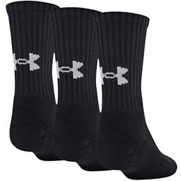 Under Armour Training Black Cotton Crew 3-Pack Socks 1352669-001