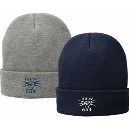 IBEW 654 Holiday 2023 E Port & Company® Fleece-Lined Knit Cap CP90LIBEWH23