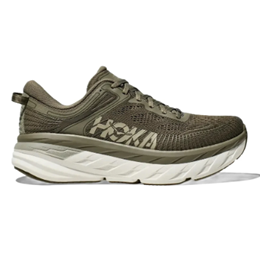 HOKA Bondi 7 Men's Wide EE Olive Haze, White 1110530 OZW