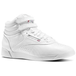 Reebok Freestyle Hi White, Silver Women's Classic 100000103